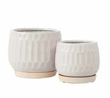 Penta Petits Pot with Attached Saucer - White