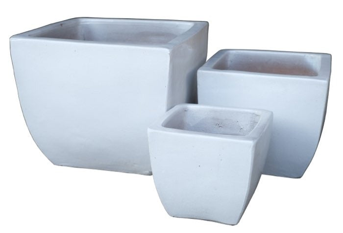 Square Estella Planter - Shiny White