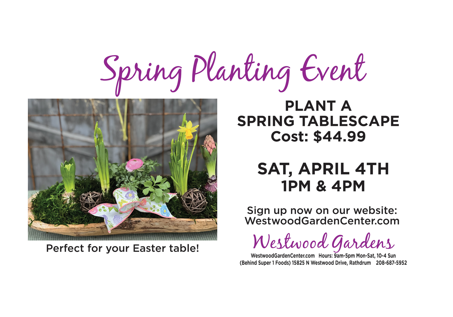Spring Tablescape Workshop | April 4