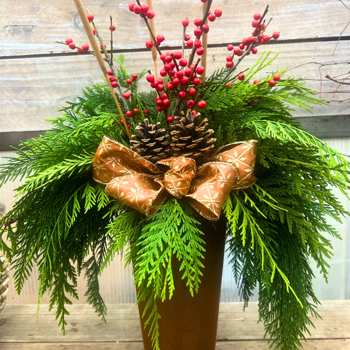 Christmas Porch Planter at our Jingle and Mingle